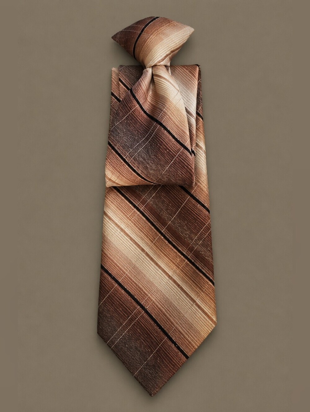3/$30 Vtg JOSKE'S 1980s Brown Striped Slim Clip-on Tie